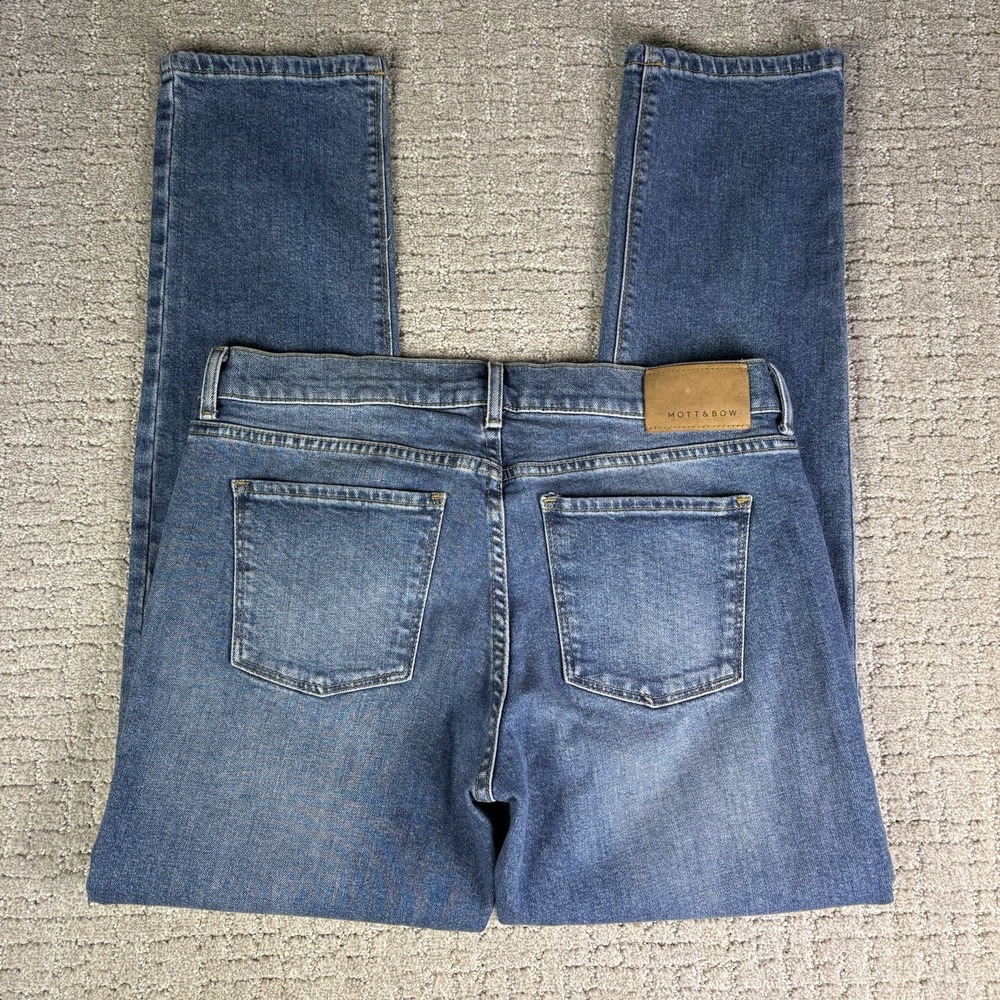 Mott & Bow Jeans Mens 33x32 Blue Bens Slim Fit Light Wash Stretch Denim Casual